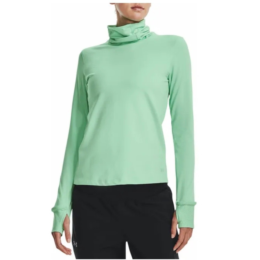 Under Armour Top‎ Womens Small Green ColdGear Funnel Neck Long Sleeve 1373857